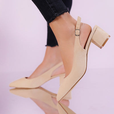 Дамски обувки на ток Aluna - Beige