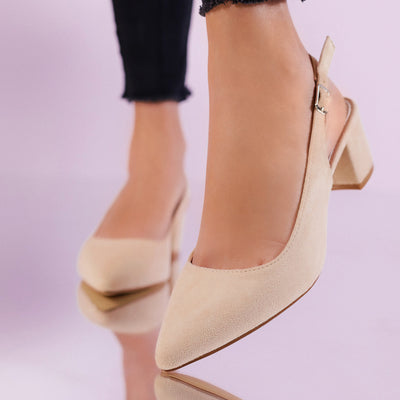 Дамски обувки на ток Aluna - Beige