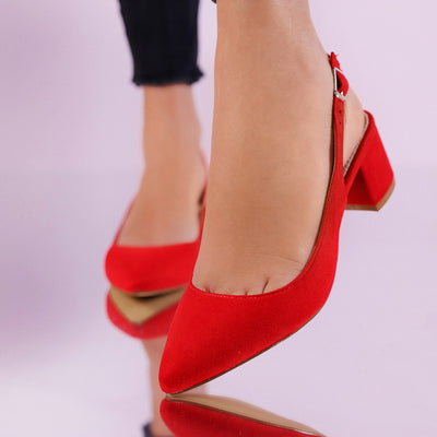 Дамски обувки на ток Aluna - Red