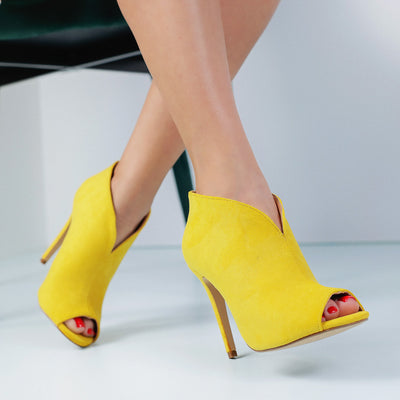 Дамски сандали на ток Jolie - Yellow