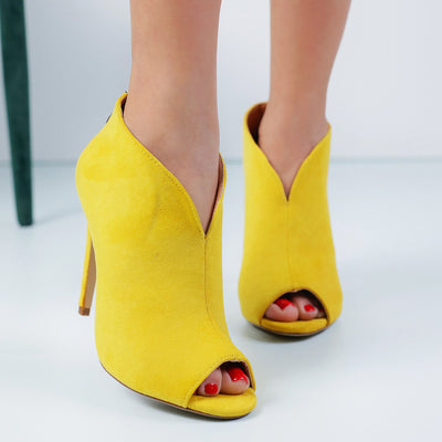 Дамски сандали на ток Jolie - Yellow