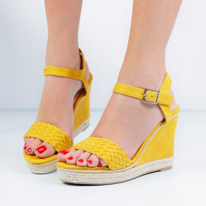 Дамски сандали на платформа Avy - Yellow