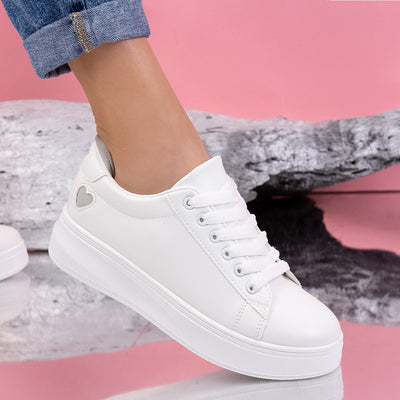 Дамски кецове Sanya - White/Silver