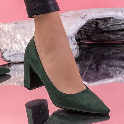 Дамски обувки на ток Alona - Green