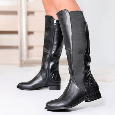 Дамски ботуши на нисък ток Katnis - Black