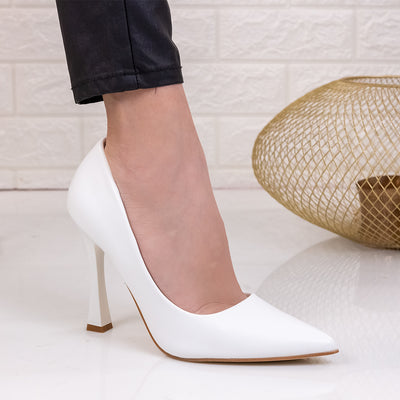 Дамски обувки на ток Olga - White