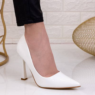 Дамски обувки на ток Almira - White