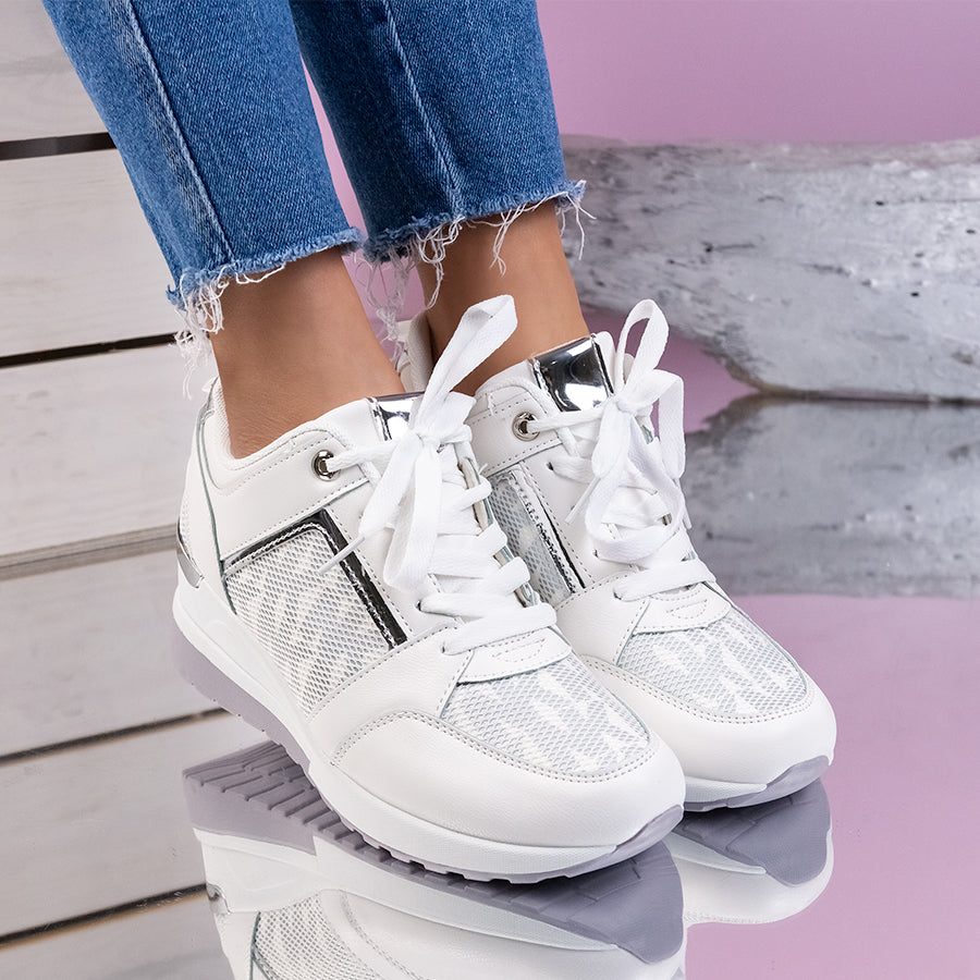 Дамски кецове на платформа Enia - White