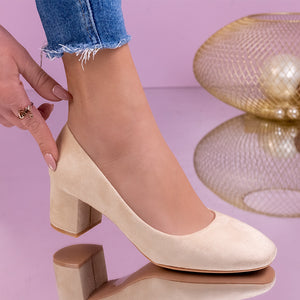 Дамски обувки на ток Lida - Beige