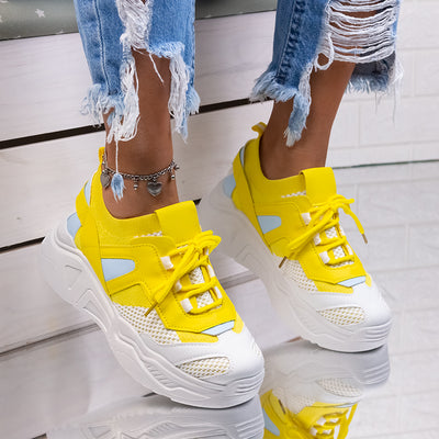 Дамски маратонки Aura - Yellow