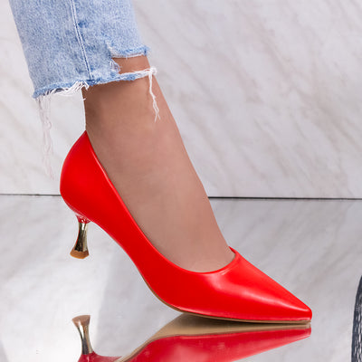 Дамски обувки на ток Jolly - Red
