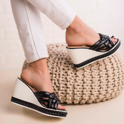 Дамски чехли на платформа Stelia - Black