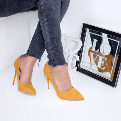 Дамски обувки на ток Emily - yellow