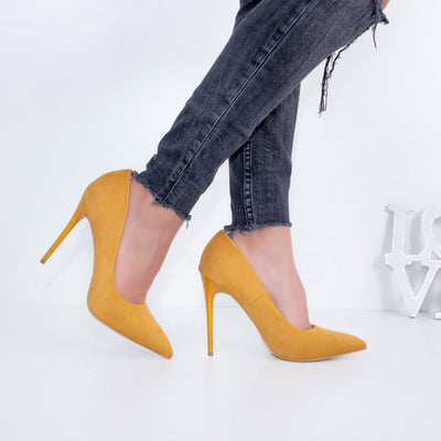 Дамски обувки на ток Emily - yellow