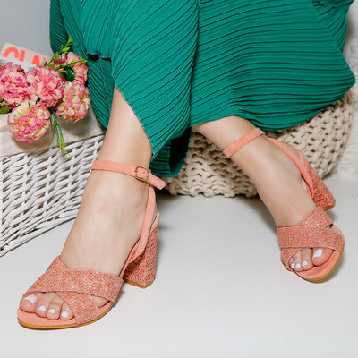 Дамски сандали на ток Levira - Orange