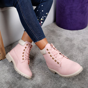 Дамски кубинки Selvina - Pink/Beige