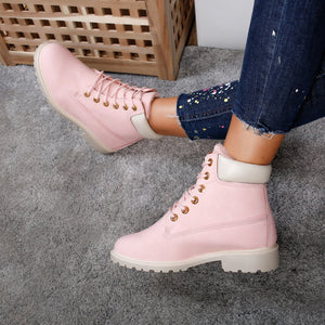 Дамски кубинки Selvina - Pink/Beige