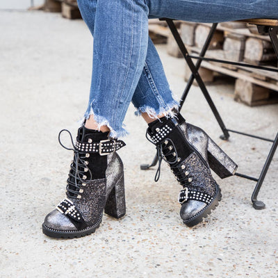 Дамски боти на ток Frezia - Black