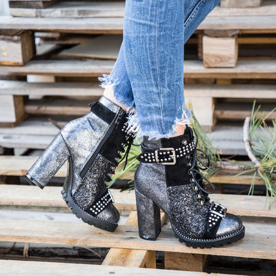 Дамски боти на ток Frezia - Black