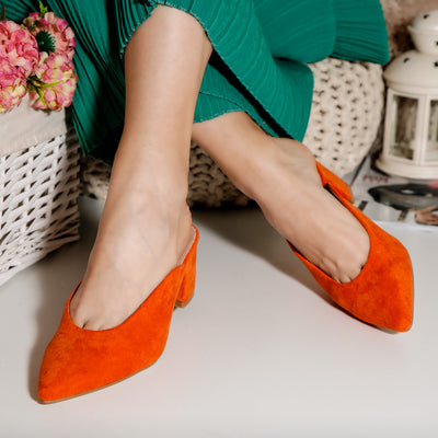Дамски чехли на ток Malana - Orange