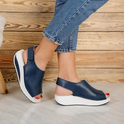 Дамски сандали на платформа Cheri –  Navy
