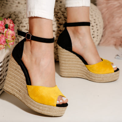Дамски сандали на платформа Mireya - Yellow