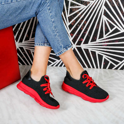 Дамски маратонки Yvone - Black/Red