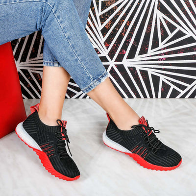 Дамски маратонки Sidney - Black/Red
