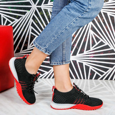 Дамски маратонки Sidney - Black/Red