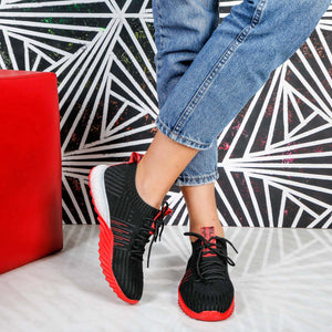 Дамски маратонки Sidney - Black/Red