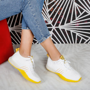 Дамски маратонки Sidney - White/Yellow