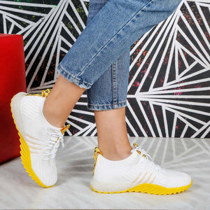 Дамски маратонки Sidney - White/Yellow