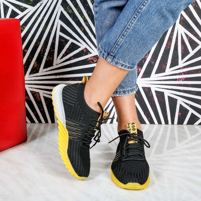 Дамски маратонки Sidney - Black/Yellow