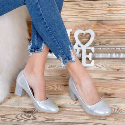 Дамски обувки на ток Mell - Silver