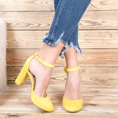 Дамски обувки на ток Savina - Yellow