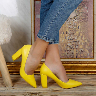 Дамски обувки на ток Pandora - Yellow