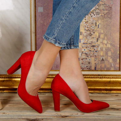 Дамски обувки на ток Selena - Red