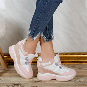 Дамски кецове на платформа Juli - Pink
