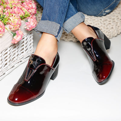 Дамски обувки на ток Marine - Bordo