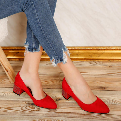 Дамски обувки на ток Liona - Red