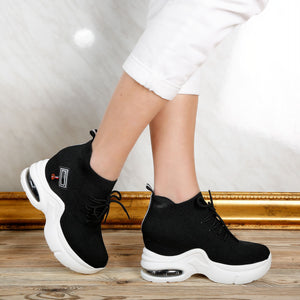 Дамски кецове на платформа Doina - Black