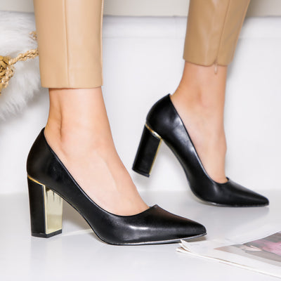 Дамски обувки на ток Emy - Black