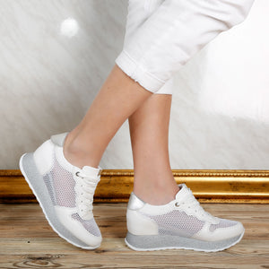 Дамски кецове на платформа Donatella - White