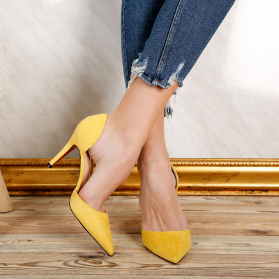Дамски обувки на ток Greta - Yellow