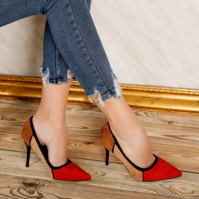 Дамски обувки на ток Tiara - Red