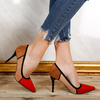 Дамски обувки на ток Tiara - Red
