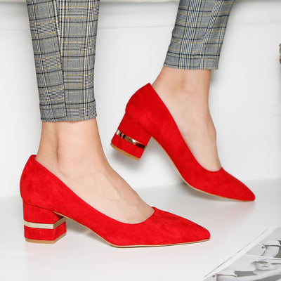 Дамски обувки на ток Omara - Red