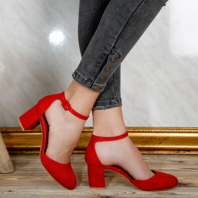 Дамски обувки на ток Hilarie - Red