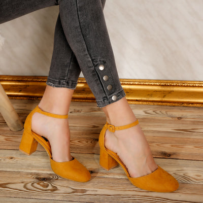 Дамски обувки на ток Hilarie - Yellow