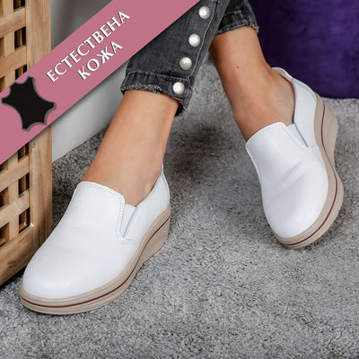 Дамски обувки на платформа Abriele - White